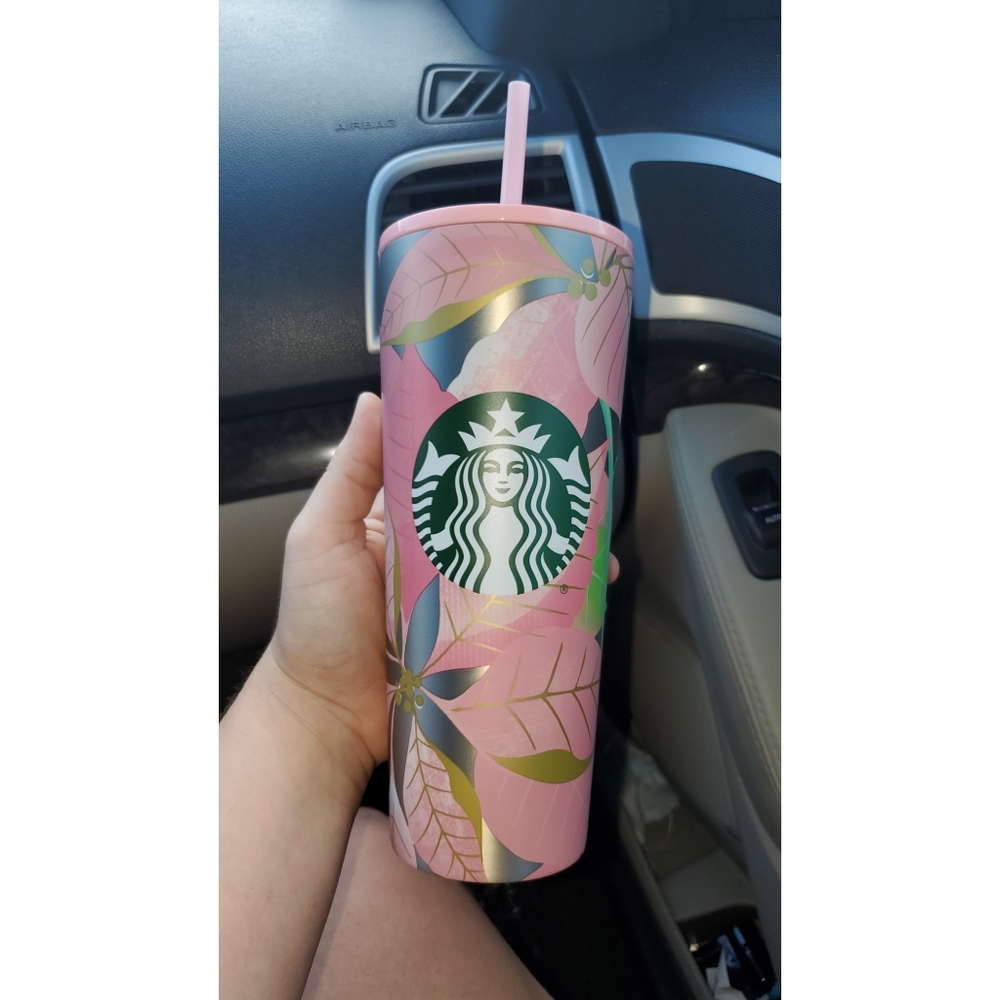 Starbucks Holiday 2020 Pink Pointsetta Tumbler
